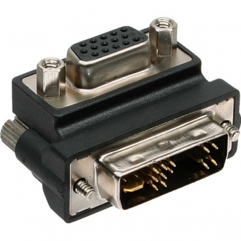 InLine DVI-A Adapter, 90 degree angled, 
analog 12+5 Male to VGA HD 15 Female