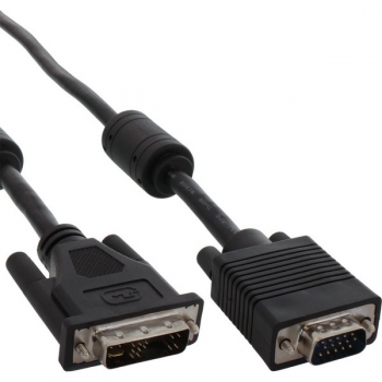 InLine DVI-A Adapter Cable, black, 3.0m, 
DVI-A 12+5 Male to VGA HD 15  Male