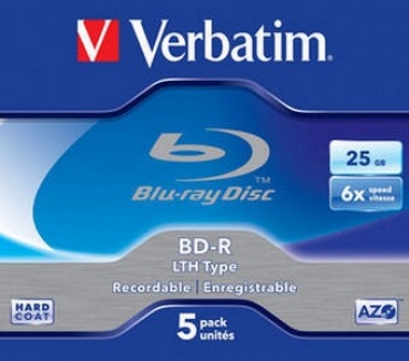 Verbatim BD-R SL LTH, 6x, 25GB, Jewel Case, 5-pack