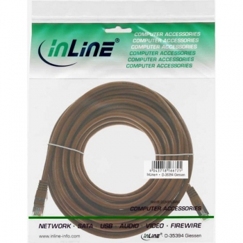 InLine Patch Cable CAT5E SF/UTP, brown, 10m