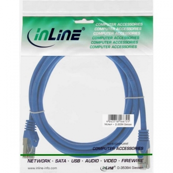 InLine Patch Cable CAT5E SF/UTP, blue, 1.0m