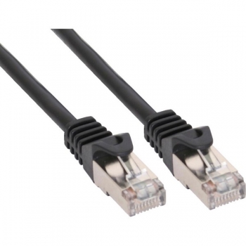 InLine Patch Cable CAT5E F/UTP, black, 1.0m