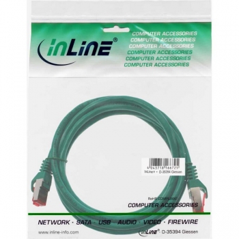 InLine Patch Cable CAT6 S/FTP, PVC, green, 1.0m
