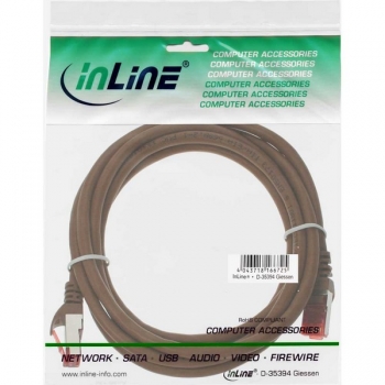 InLine Patch Cable CAT6 S/FTP, PVC, brown, 3.0m