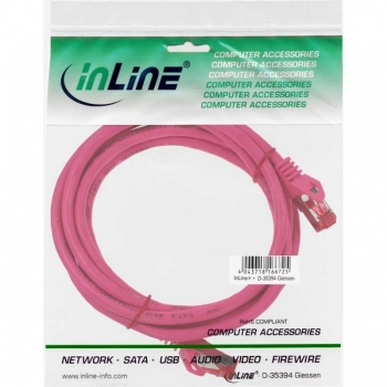 InLine Patch Cable CAT6 S/FTP, PVC, pink, 2.0m