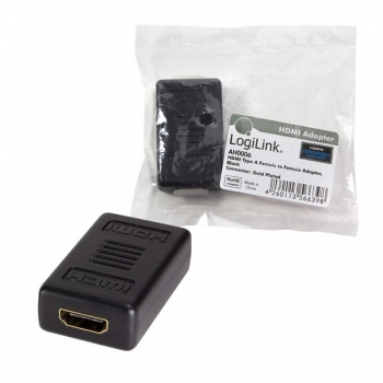 LogiLink HDMI Extension Adapter, black
HDMI Female to HDMI Female, gold-plated