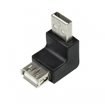 LogiLink USB 2.0 Adapter, black, 
USB2.0-A Male to Female, 90 degree