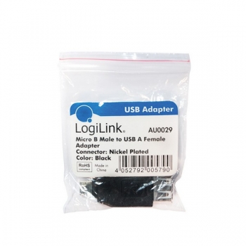 LogiLink USB 2.0 Adapter, black, 
Micro B Male to USB-A Female