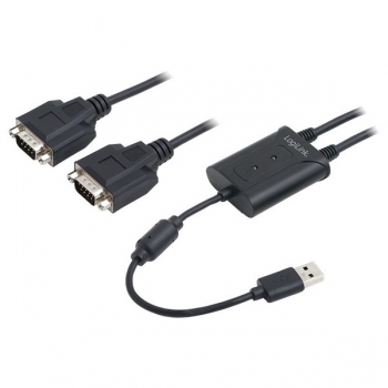 LogiLink USB 2.0  to 2x Serial Adapter, black, 
USB2.0-A Male to 2x RS232 Female
