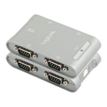 LogiLink USB 2.0  to 4x Serial Adapter Box, 
USB2.0-A Male to 4x RS232 Female