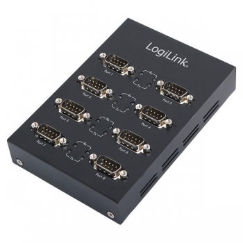 LogiLink USB 2.0  to 8x Serial Adapter Box, black, 
USB2.0-A Male to 8x RS232 Female