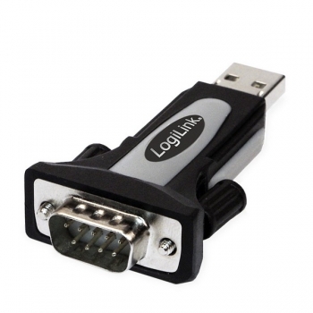 LogiLink USB 2.0 to Serial Adapter, black, 
with chipset, USB2.0-A Male to DB9 Male