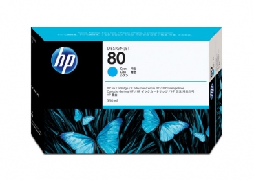 HP 80 DesignJet Ink Cartridge, 350ml, cyan