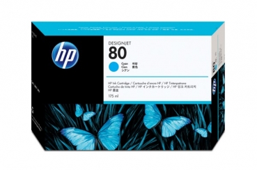 HP 80 DesignJet Ink Cartridge, 175ml, cyan