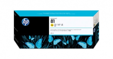 HP 81 DesignJet Dye Ink Cartridge, 680ml, yellow