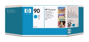 HP 90 DesignJet Ink Cartridge, 225 ml, cyan