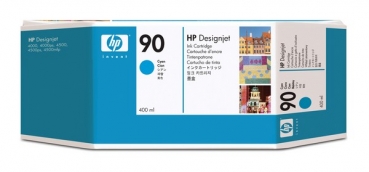 HP 90 DesignJet Ink Cartridge, 400 ml, cyan