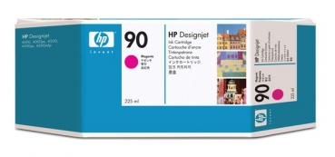 HP 90 DesignJet Ink Cartridge, 225 ml, magenta