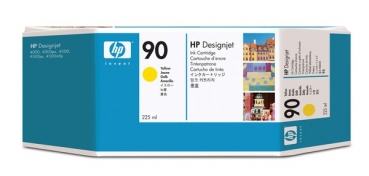 HP 90 DesignJet Ink Cartridge, 225 ml, yellow