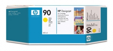 HP 90 DesignJet Ink Cartridge, 400 ml, yellow