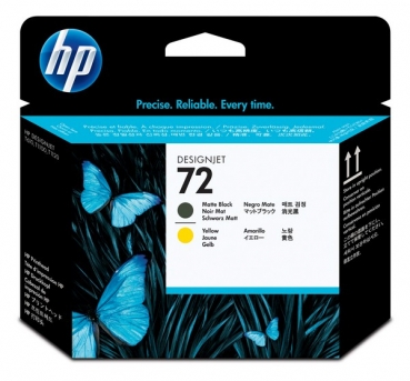 HP 72 DesignJet Print Head, matte black & yellow