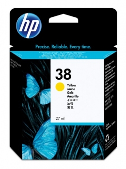 HP 38 Ink Cartridge, yellow, 27ml