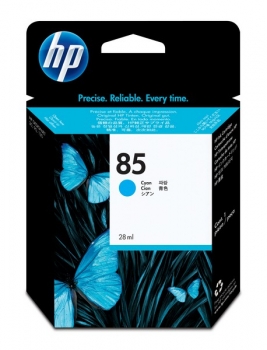 HP 85 DesignJet Ink Cartridge, 28 ml, cyan
