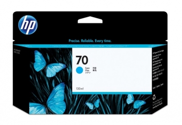 HP 70 DesignJet Ink Cartridge, 130 ml, cyan