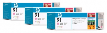 HP 91 DesignJet Ink Cartridge 3-pack, 3x 775ml, light magenta