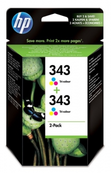 HP 343 Ink Cartridge, tri-color, 2-pack