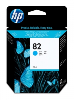 HP 82 DesignJet Ink Cartridge, 28ml, cyan