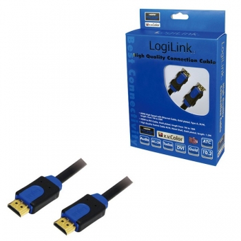 LogiLink HDMI Cable, Hi-Speed w/Ethernet, black, 5.0m 
HDMI Male to HDMI Male, gold-plated, boxed
