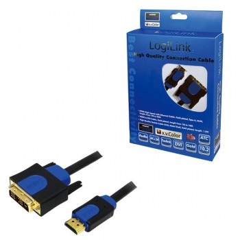LogiLink HDMI Adapter Cable, black, 1.0m 
HDMI Male to DVI-D (18+1) Male, gold-plated, boxed