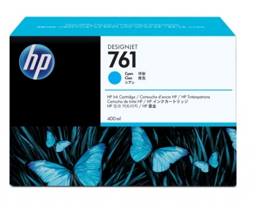 HP 761 DesignJet Ink Cartridge, 400ml, cyan