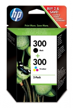 HP 300/300 Ink Cartridge, combo-pack