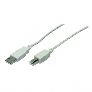 LogiLink USB 2.0 Cable, grey, 2.0m, 
USB-A Male to USB-B Male