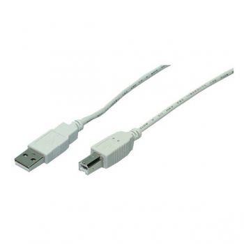 LogiLink USB 2.0 Cable, grey, 3.0m, 
USB-A Male to USB-B Male