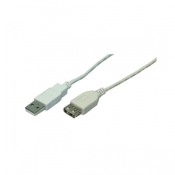 LogiLink USB 2.0 Extension Cable, grey, 5.0m, 
USB-A Male to USB-A Female