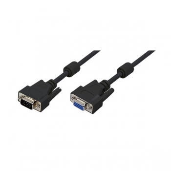 LogiLink VGA Ext. Cable 2x shielded, black, 1.8m,        
2x ferrite core, HDDB15 Male to Female