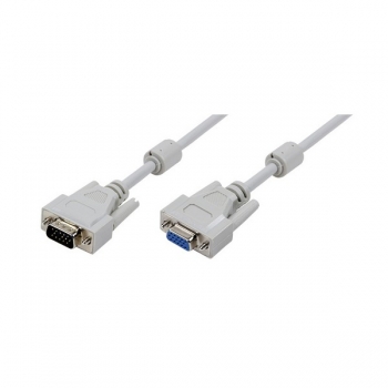 LogiLink VGA Extension Cable shielded, grey, 3.0m,    
2x ferrite core, HDDB15 Male to Female