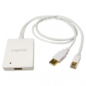 LogiLink Mini DP & USB Audio to HDMI Adapter, 
Mini DP 20-pin Male & USB-A Male to HDMI Female