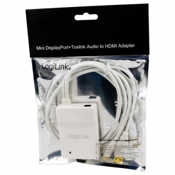 LogiLink Mini DP + Toslink to HDMI Adapter, 
Mini DP 20-pin Male & Toslink to HDMI Female