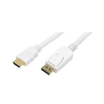 LogiLink DisplayPort to HDMI cable, white, 2.0m, 
DP 20-pin Male to HDMI 19-pin Male