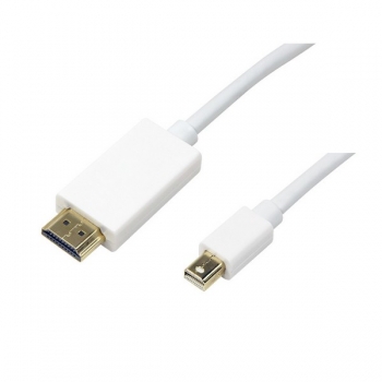 LogiLink Mini DisplayPort to HDMI cable, white, 2.0m, 
Mini DP 20-pin Male to HDMI Male, gold-plated