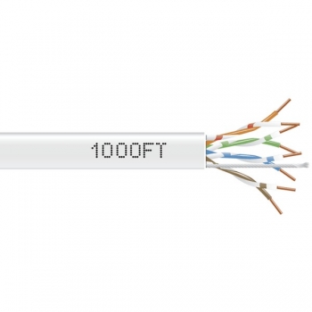 BlackBox GigaBase 350 CAT5e Solid Bulk Cable, 
UTP 24AWG, PVC, 1,000-ft. / 305m, white