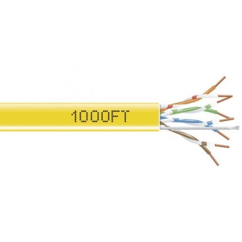 BlackBox GigaBase 350 CAT5e Solid Bulk Cable,
UTP 24AWG, PVC, 1,000-ft. / 305m, yellow