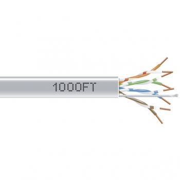 BlackBox GigaBase 350 CAT5e Solid Bulk Cable,
UTP 24AWG, PVC, 1,000-ft. / 305m, gray