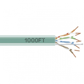 BlackBox GigaBase 350 CAT5e Solid Bulk Cable,
UTP 24AWG, PVC, 1,000-ft. / 305m, green