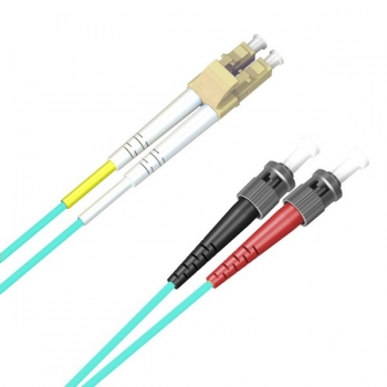 ACS FO Duplex Patch Cable, 50/125 (MM), OM3, 
LC-ST, LSZH, aqua, 10.0m