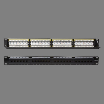 LogiLink 19 in. CAT6 Patch Panel, 24-port, UTP, black,
1U, steel housing, with cable support bar